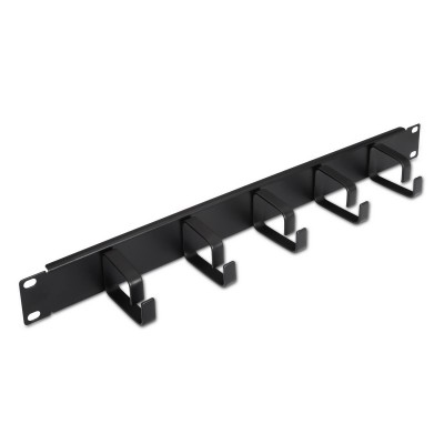 PANEL FRONTAL GUIA CABLE 5 ANILLAS NEGRO RACK 19"