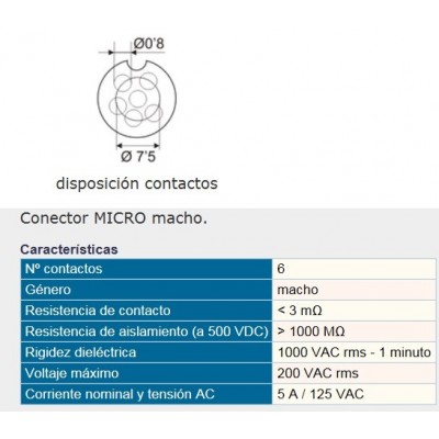 CONECTOR MICRO CHASIS MICRO 6P