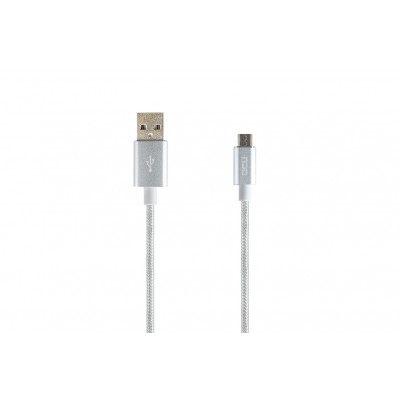 CABLE USB *A* - MICRO USB 1M. ALGODON GRIS-AZUL