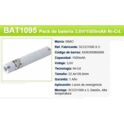 BATERIA 3,6V 1500MAH VTSCX3