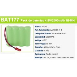 ▷ Pack Batteries 7.2V 1000mah Ni-MH