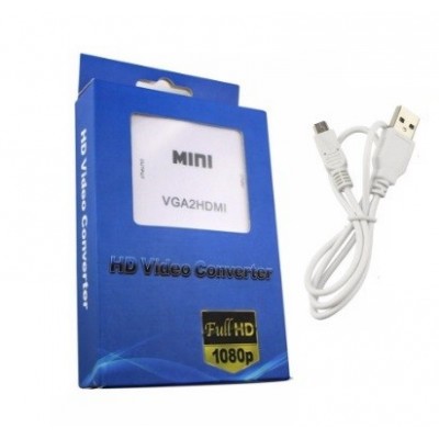 Adaptador VGA a HDMI con audio y alimentación USB – Conversor VGA a HDMI  portátil – 1080 p
