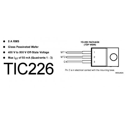 TRIAC  TIC-226 M  8 A 500 V