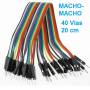 CABLES JUMPER 40 PIEZAS 200MM MACHO-MACHO