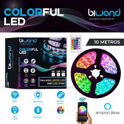 TIRA DE LED WIFI   BLUETOOTH RGB BIWOND 10 METROS