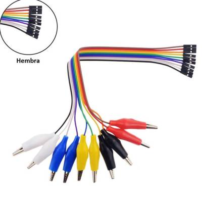 JUEGO 10 CABLES DUPONT HEMBRA A COCODRILO 20 cms