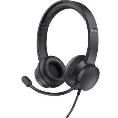 AURICULARES C/MICROFONO PC USB TRUST HS201 NEGROS