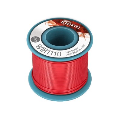 CABLE FLEXIBLE 0,5MM 25M. ROJO