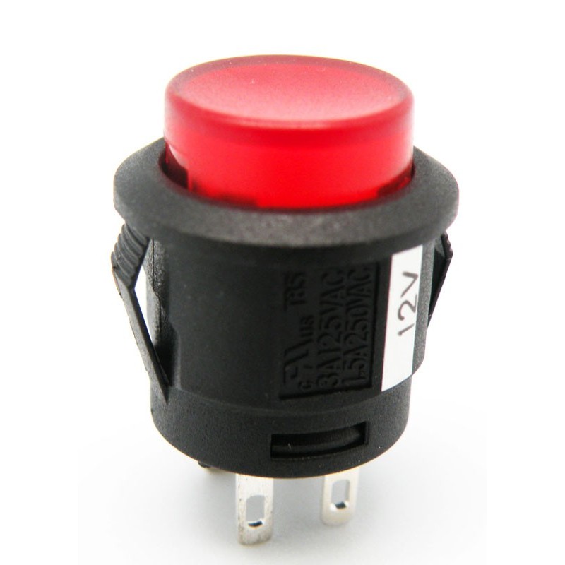 INTERRUPTOR PULSADOR LED-ROJO ON-OFF 12V